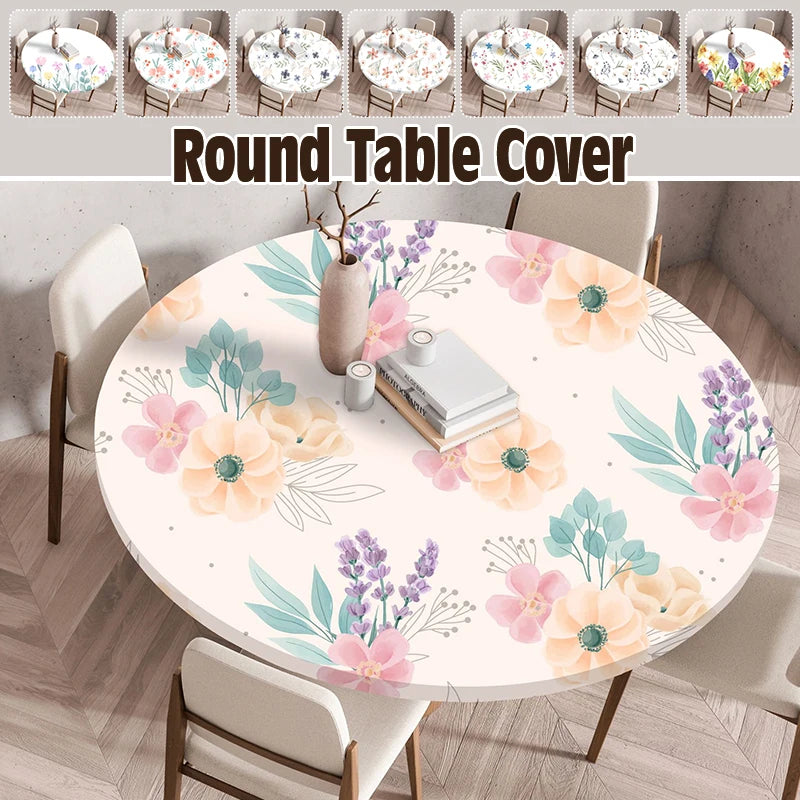 Nappe de table ronde imperméable imprimé florale