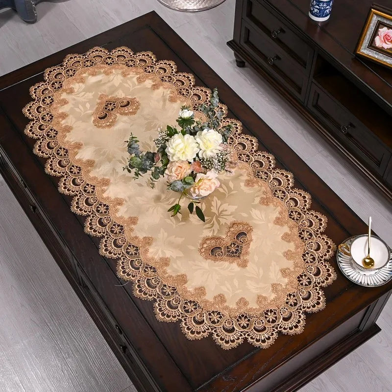 Nappe de table ovale brodée - Orange