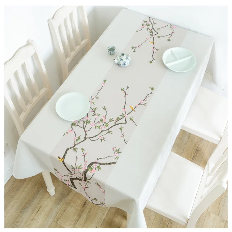 Nappe de table imprimée fleurs de cerisier