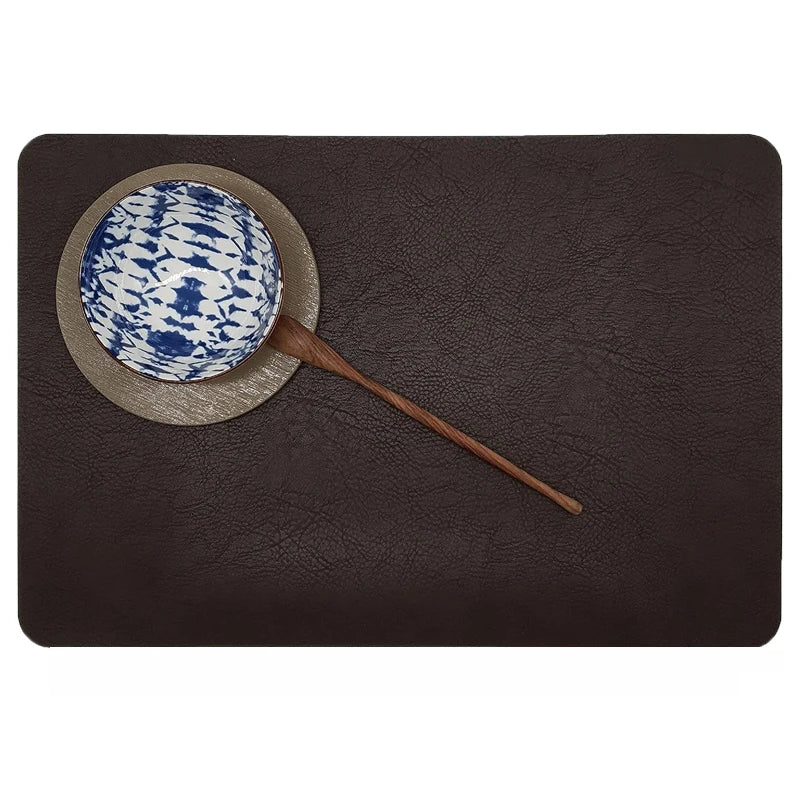 Lot de napperons en similicuir antidérapants résistants à la chaleur