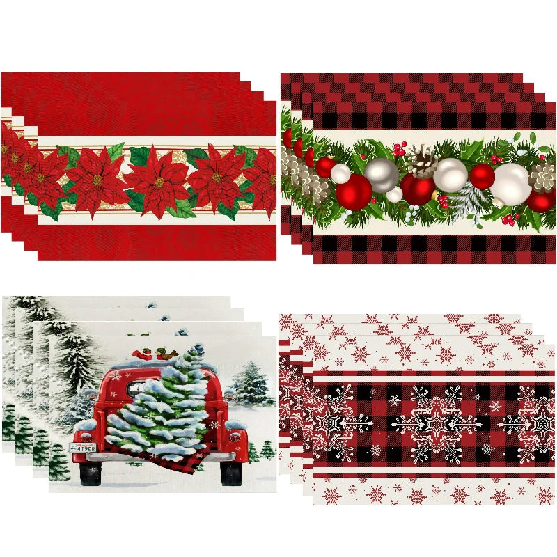 Lot de 4 napperons de noël