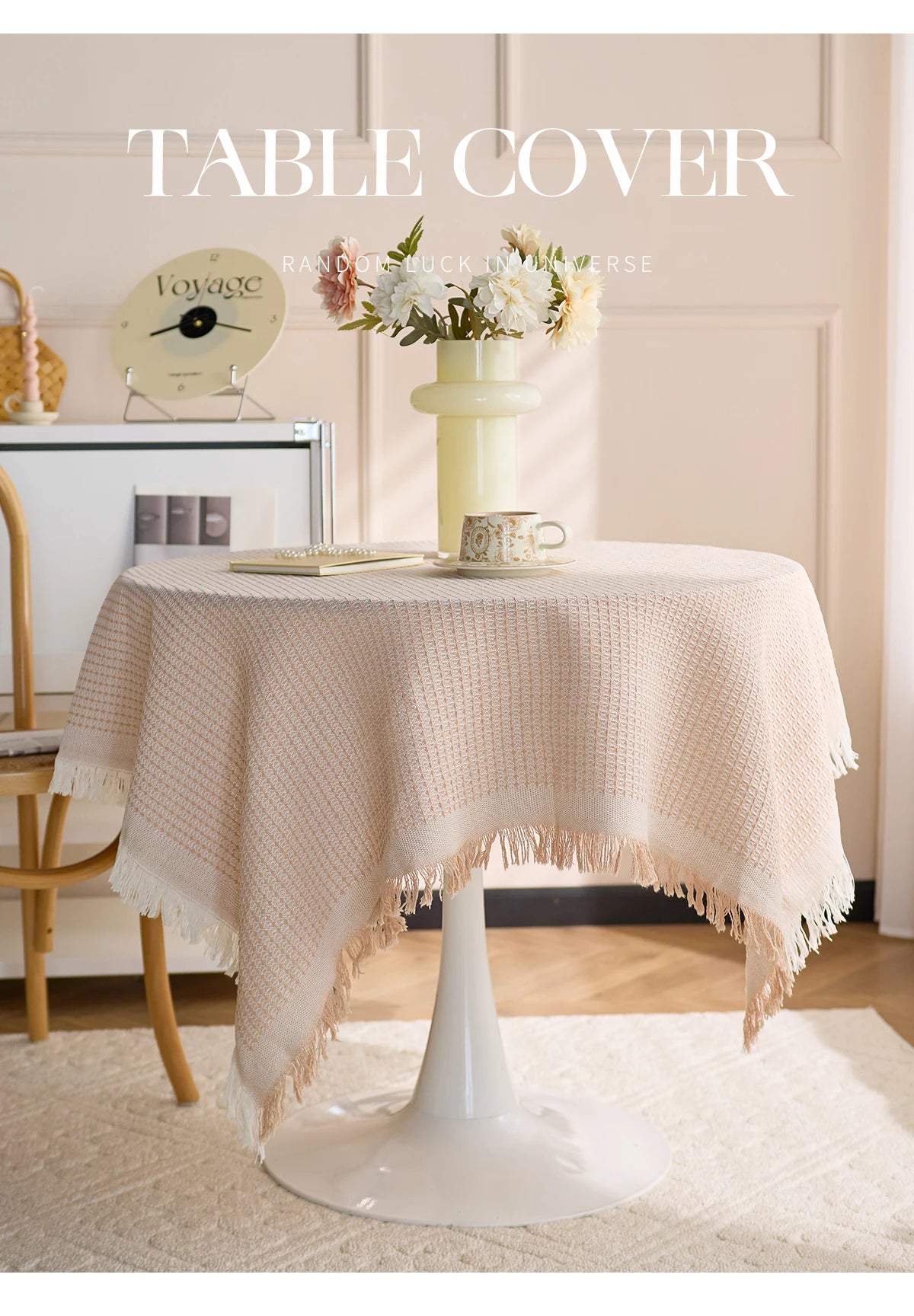 Nappe à franges carrée en coton