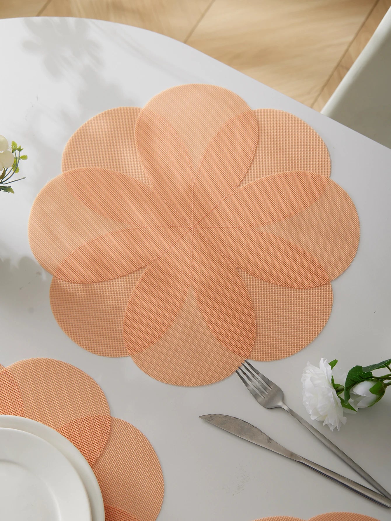 Lot de napperons en PVC antidérapants en Forme de fleurs