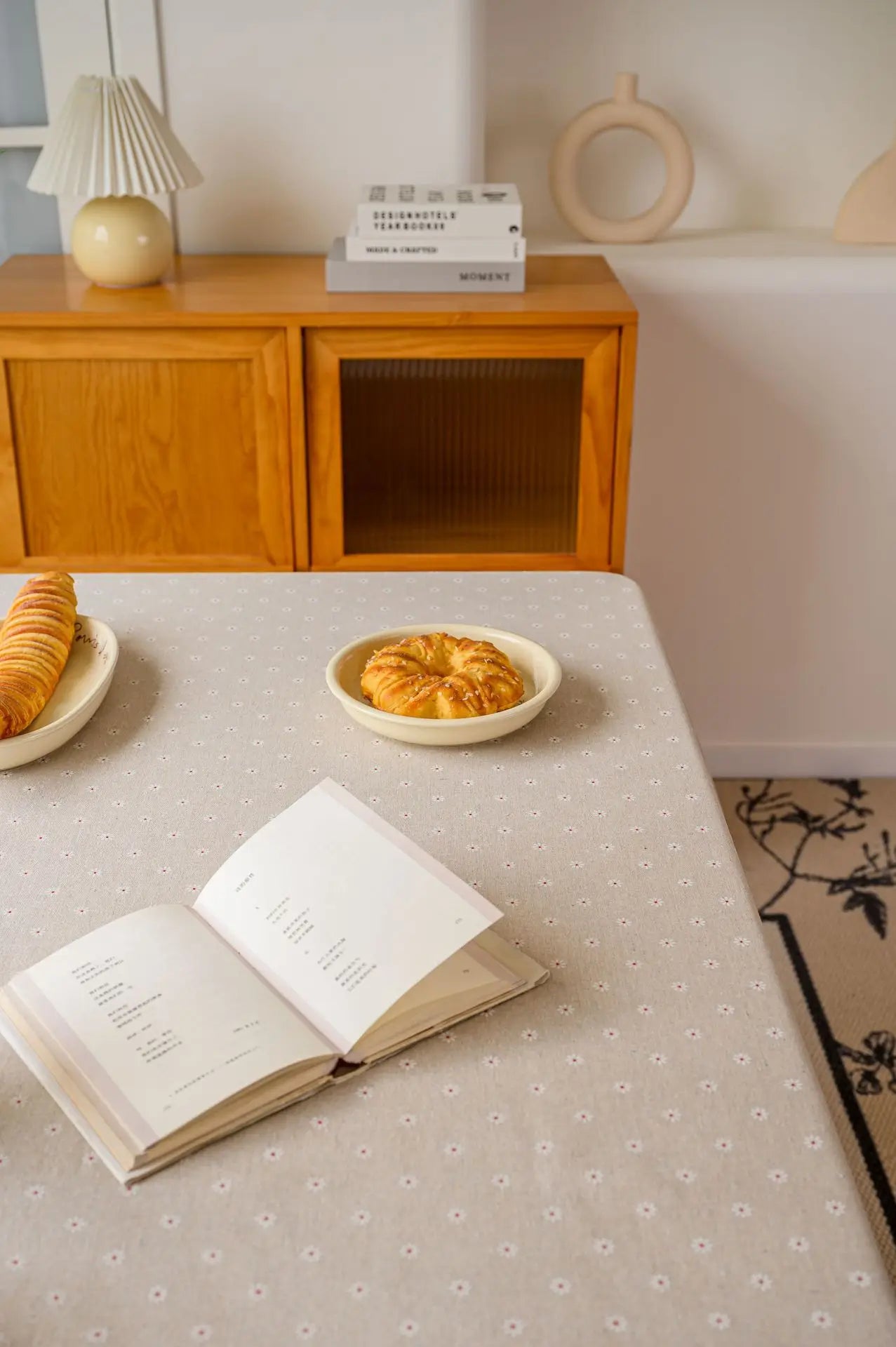 Nappe en lin imprimé petites fleurs