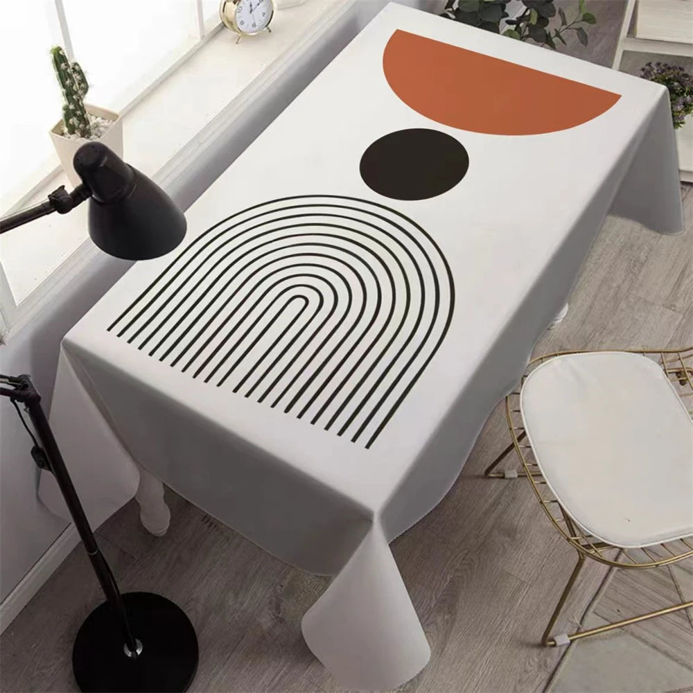 Nappe de table imperméable à motifs géométriques