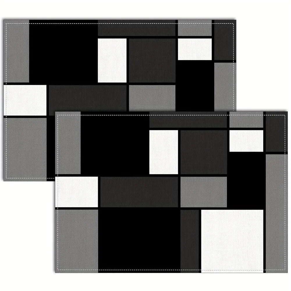 Lot de 4 napperons à motifs géométriques - Noir