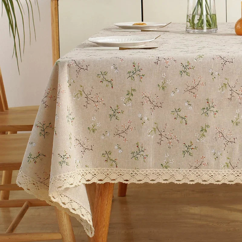 Nappe en lin imprimé florale