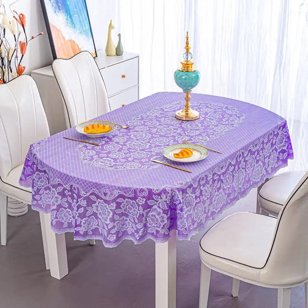 Nappe de table ovale brodée