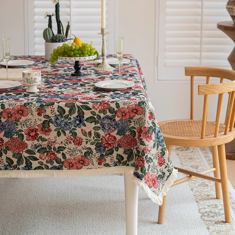 Nappe en coton jacquard - style rustique américain