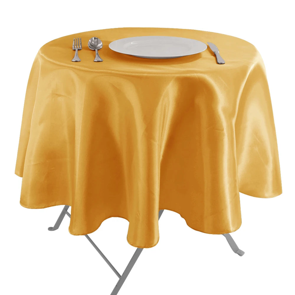 Nappe de table ronde en satin - Couleurs variées