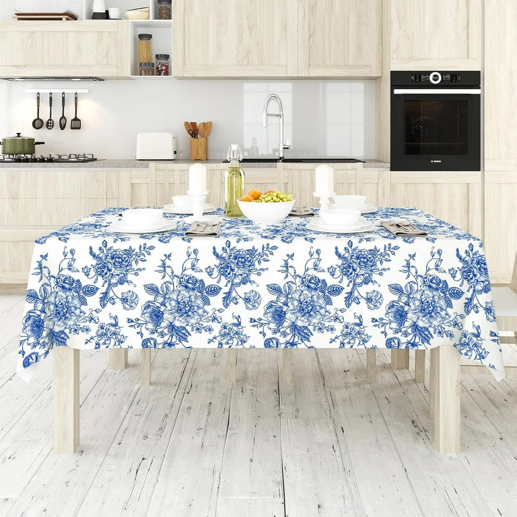 Nappe de table imperméable en porcelaine florale