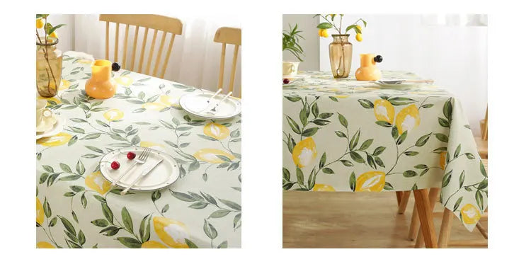 Nappe de table en PVC imprimé citron