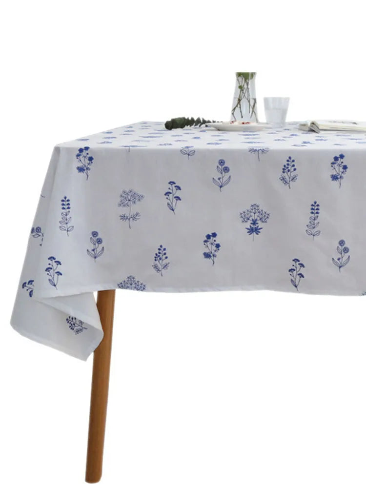 Nappe en coton brodée fleurs