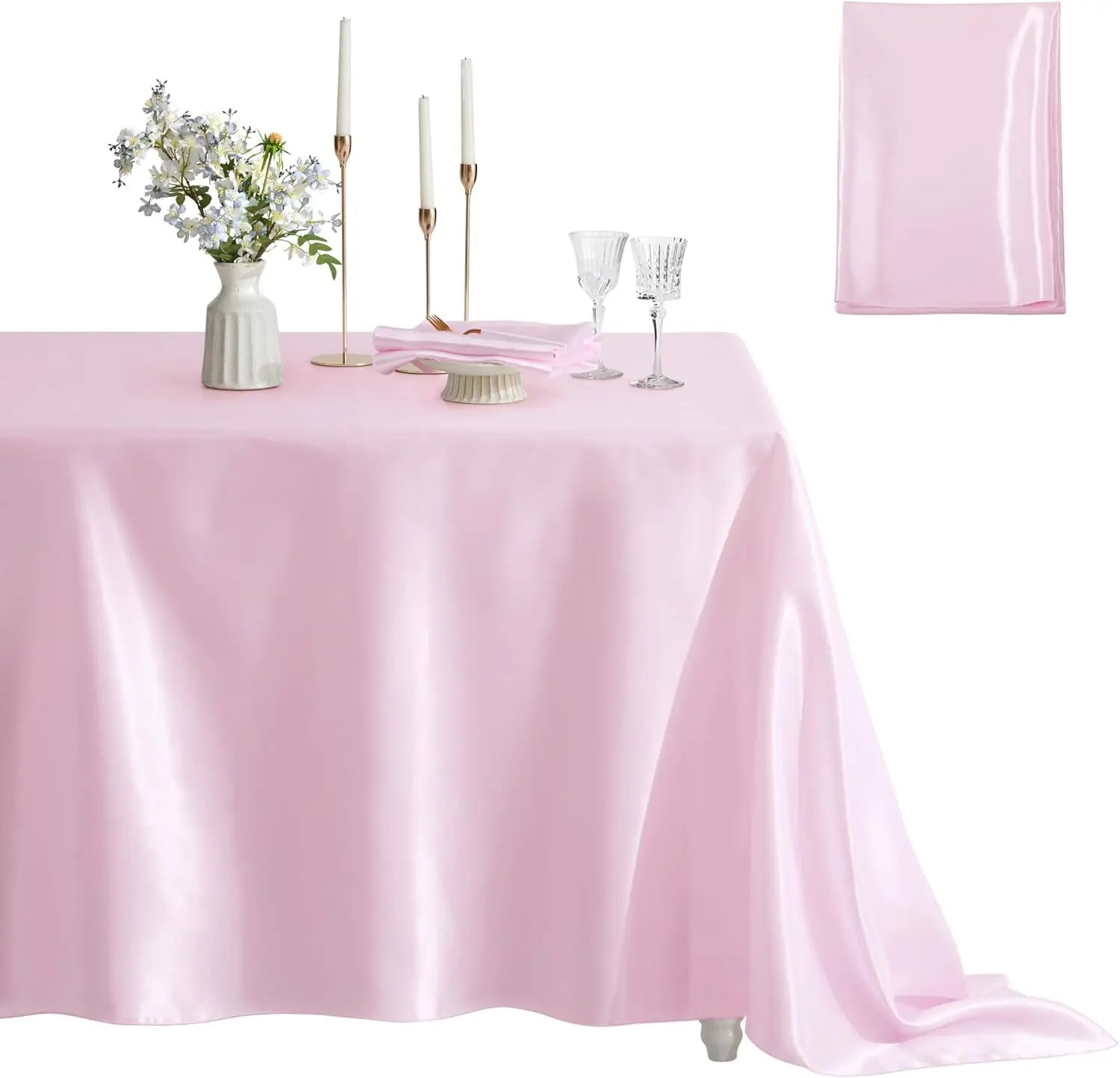 Nappe de table en satin - Rose