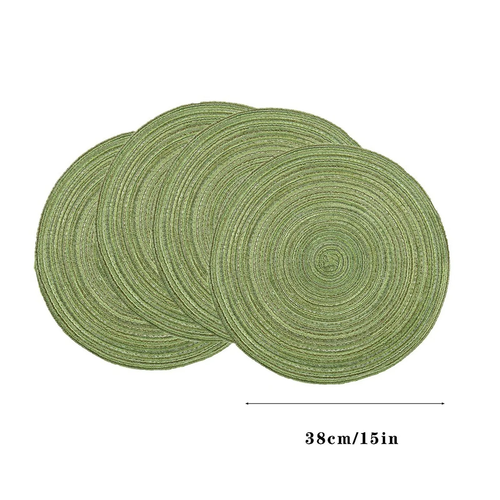 Lot de 4 napperons ronds tissés - Vert