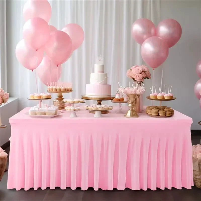 Nappe de buffet longue élégante - Rose