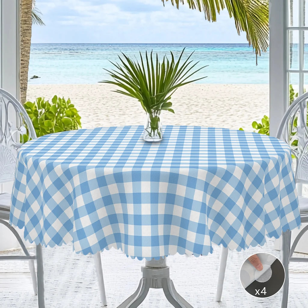 Nappe de table Imperméable à carreaux bleu et blanc