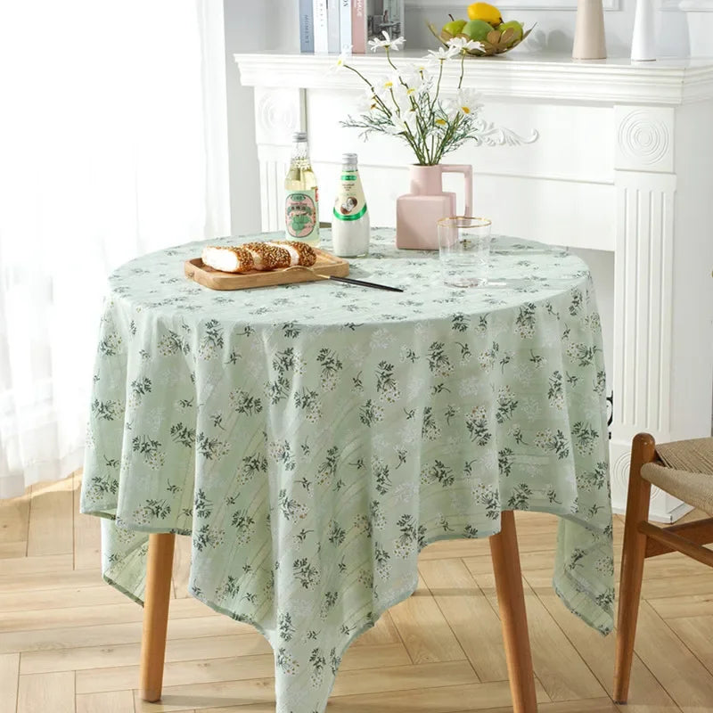 Nappe ronde en coton - Vert sauge