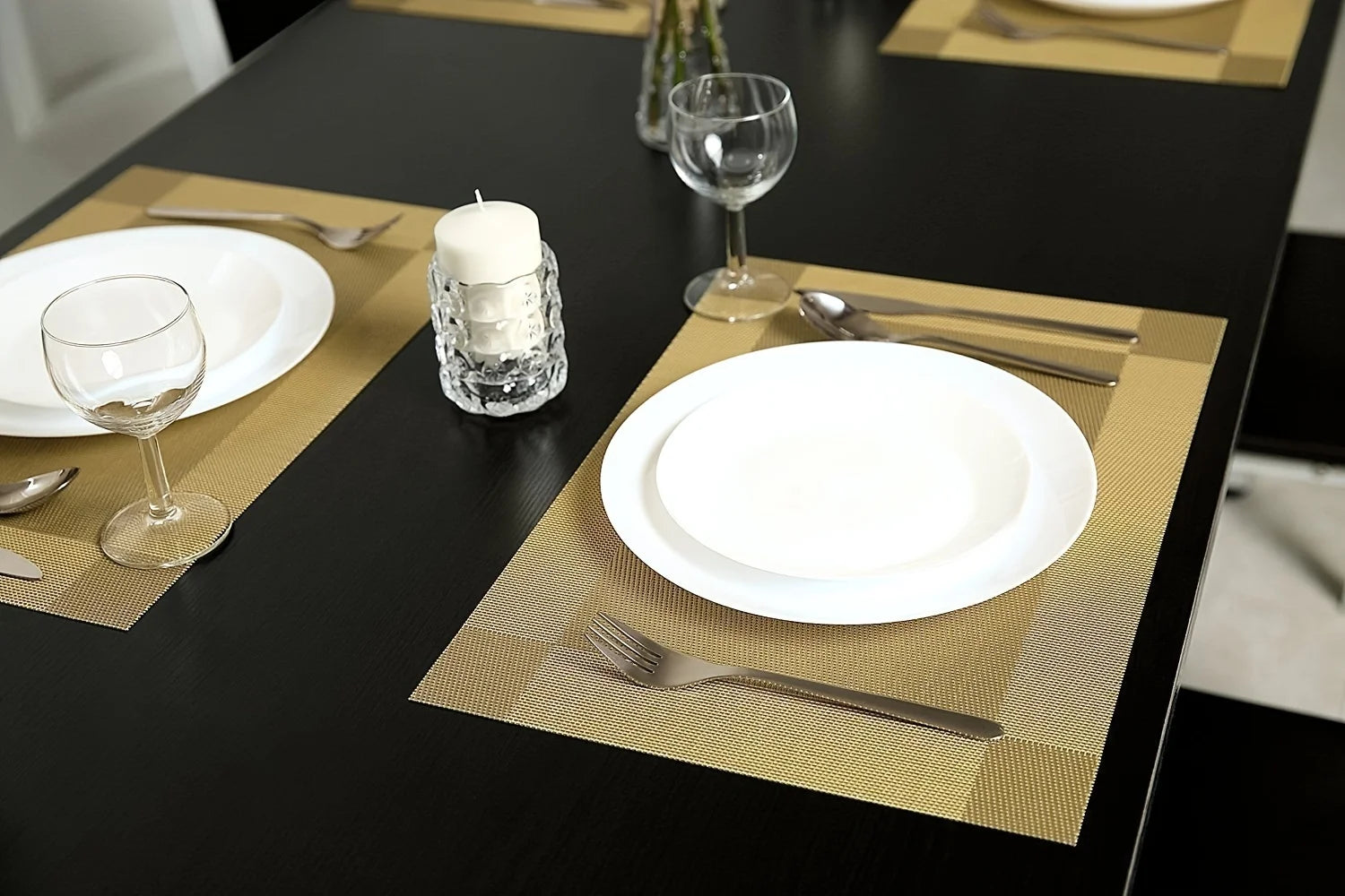 Lot de napperons en PVC anti-brûlure - Doré