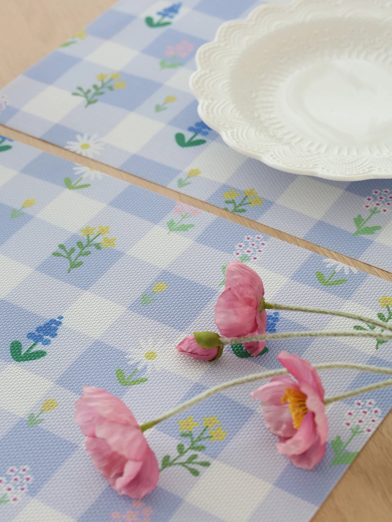 Lot de napperons antidérapants résistants à la chaleur imprimé floral