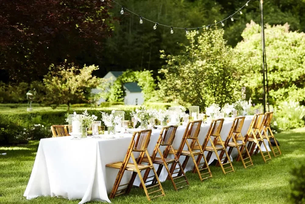 Nappe de table en satin - Blanc