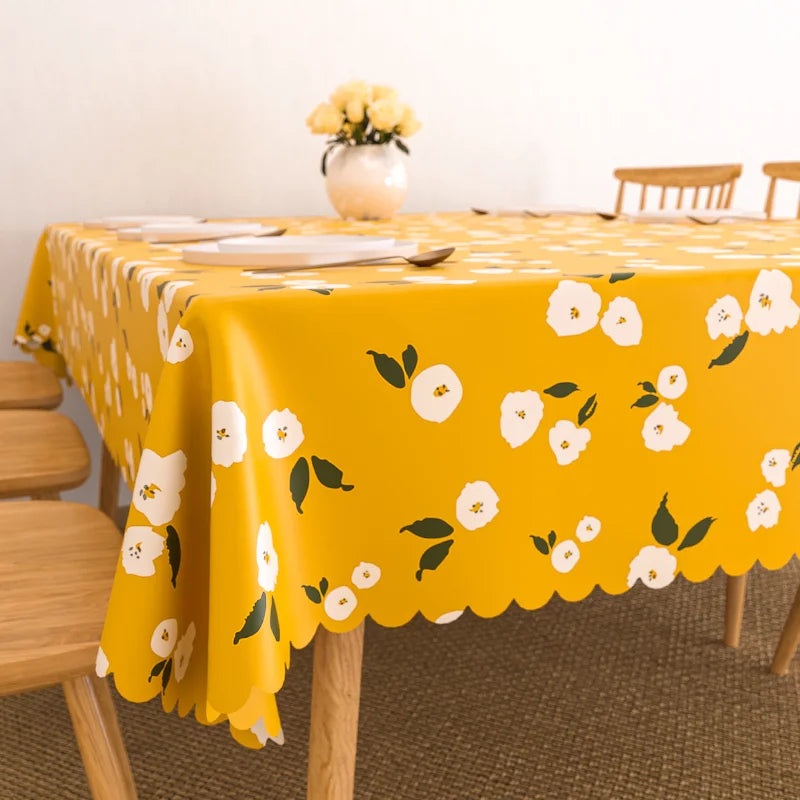 Nappe de table en PVC Imperméable imprimée à fleurs