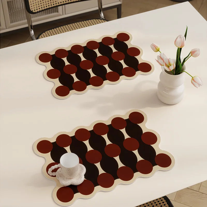 Lot de 4 napperons en similicuir style nordique