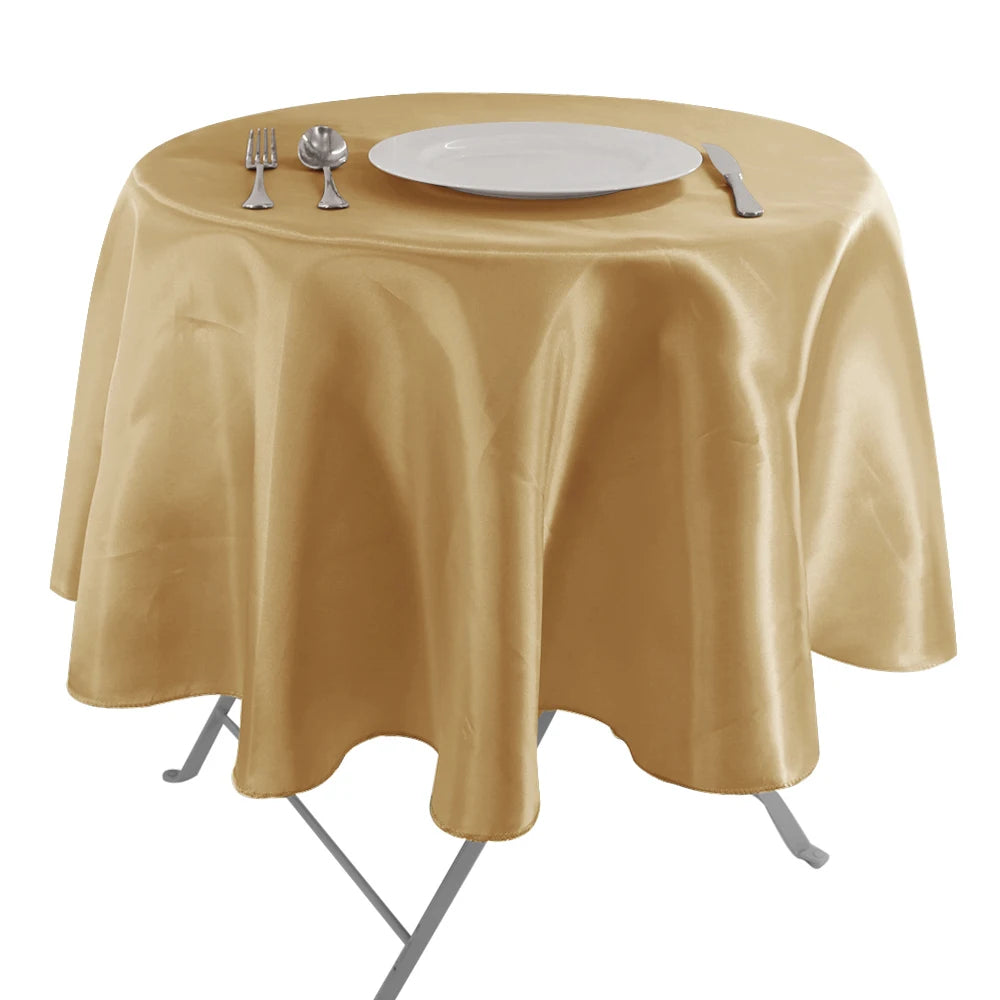 Nappe de table ronde en satin - Couleurs variées