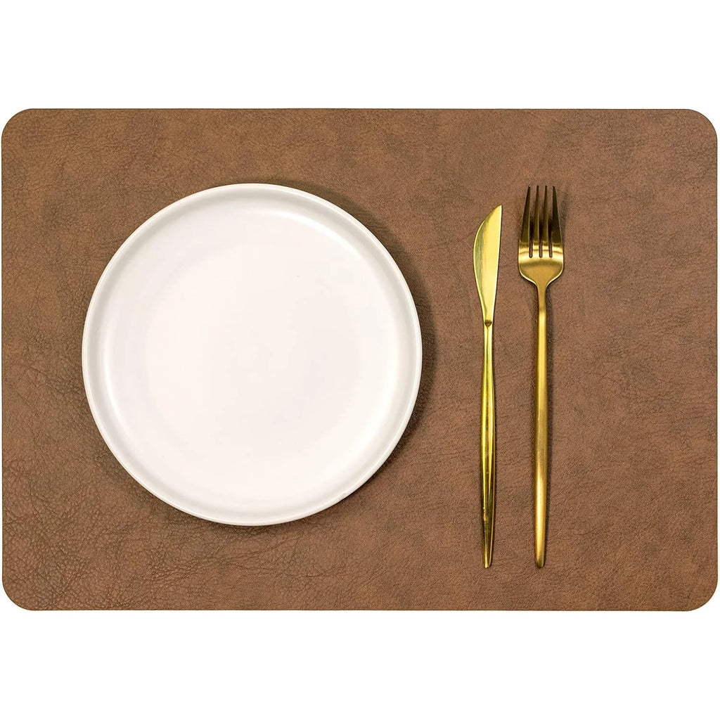 Lot de napperons en similicuir antidérapants résistants à la chaleur