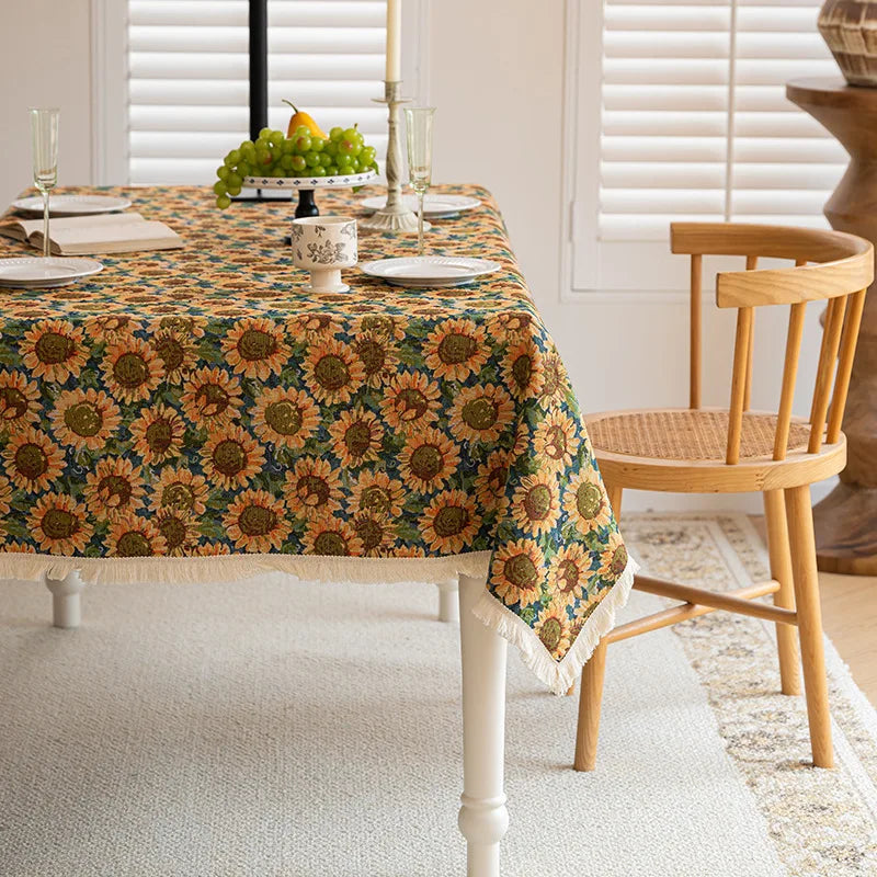 Nappe en coton jacquard - style rustique américain