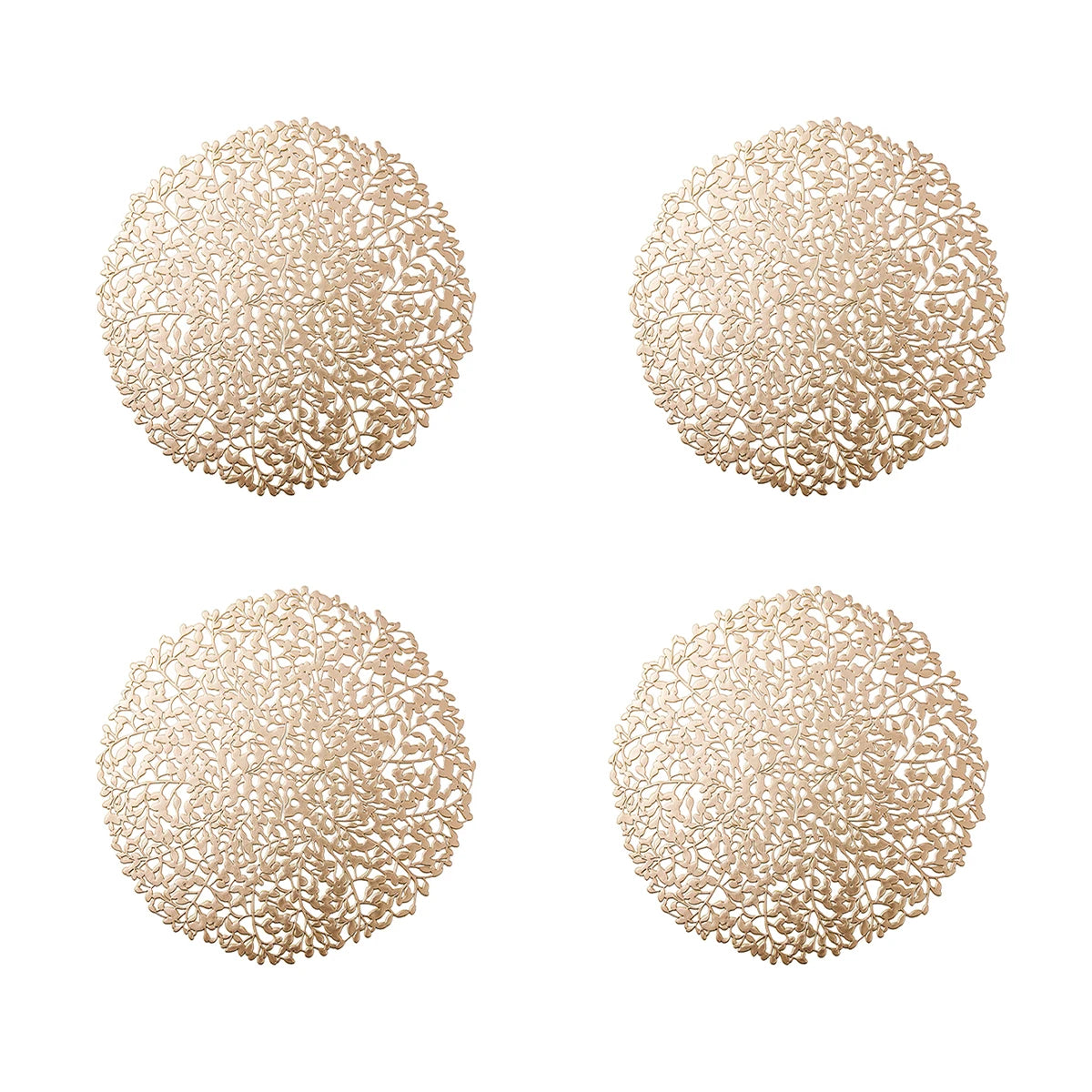 Lot de 6 Napperons ronds en PVC - Doré