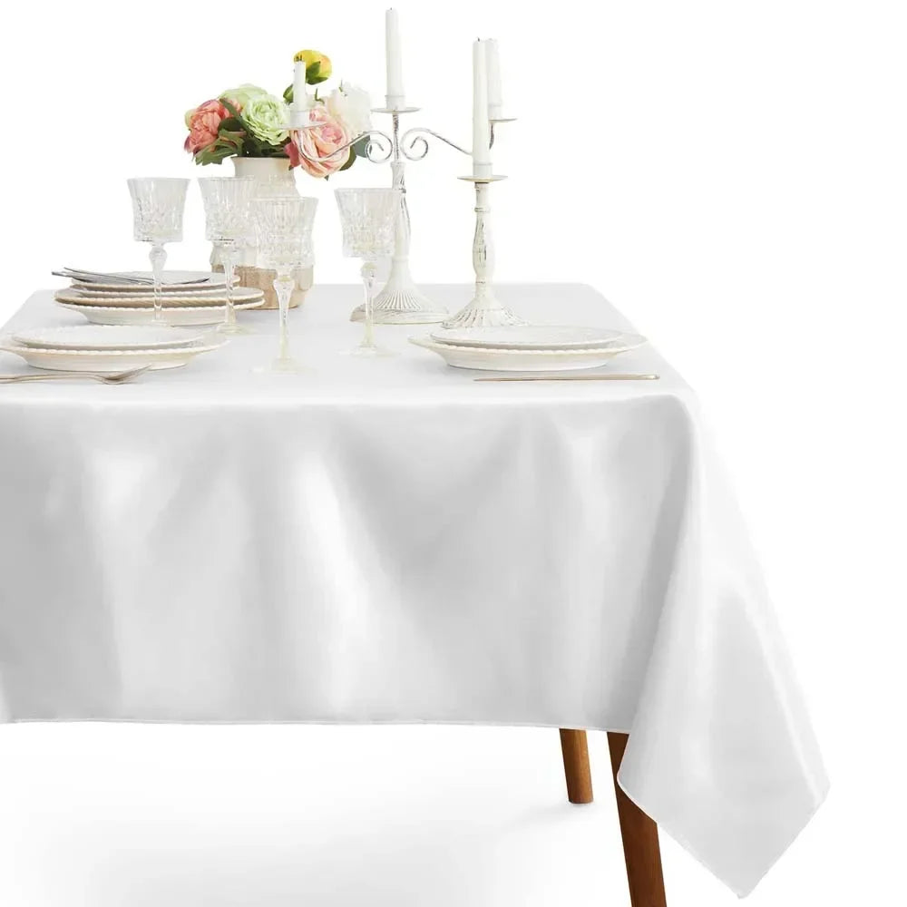 Nappe de table en satin - Blanc