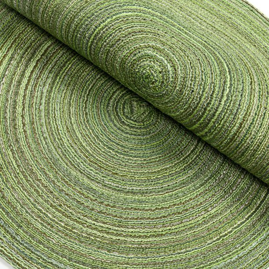 Lot de 4 napperons ronds tissés - Vert