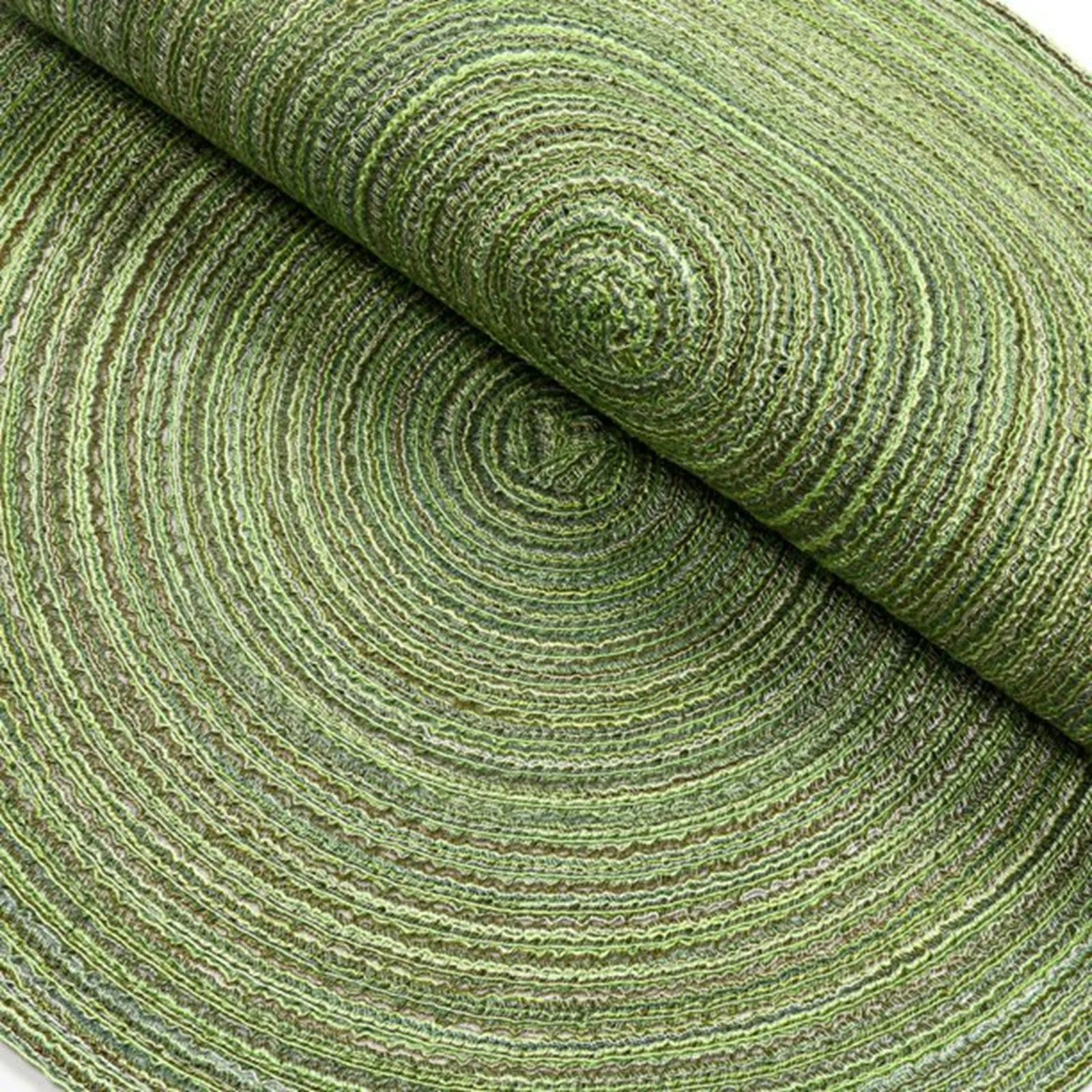 Lot de 4 napperons ronds tissés - Vert