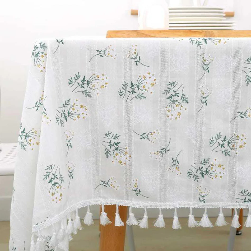 Nappe de table florale en coton de style coréen