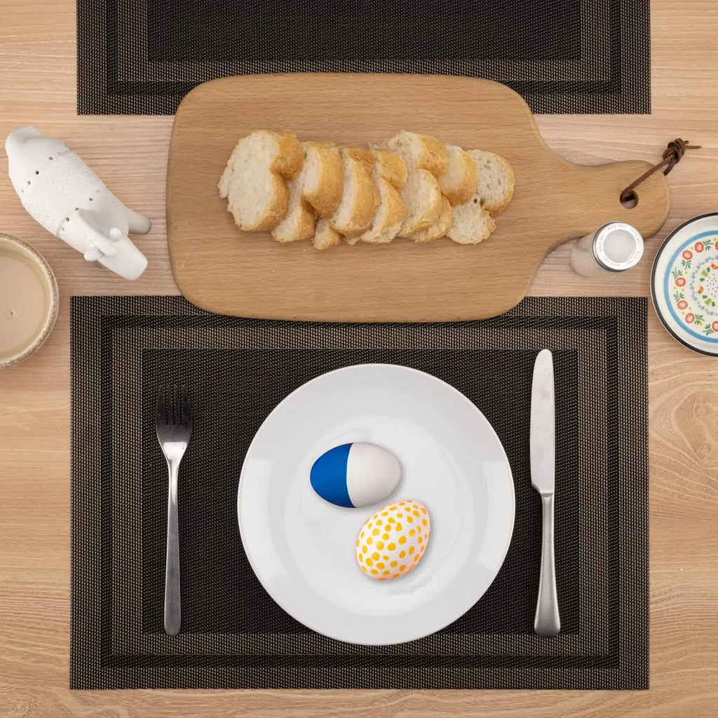 Lot de napperons en PVC anti-brûlure - Noir