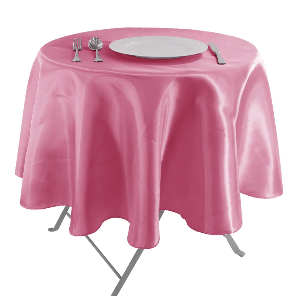 Nappe de table ronde en satin - Couleurs variées