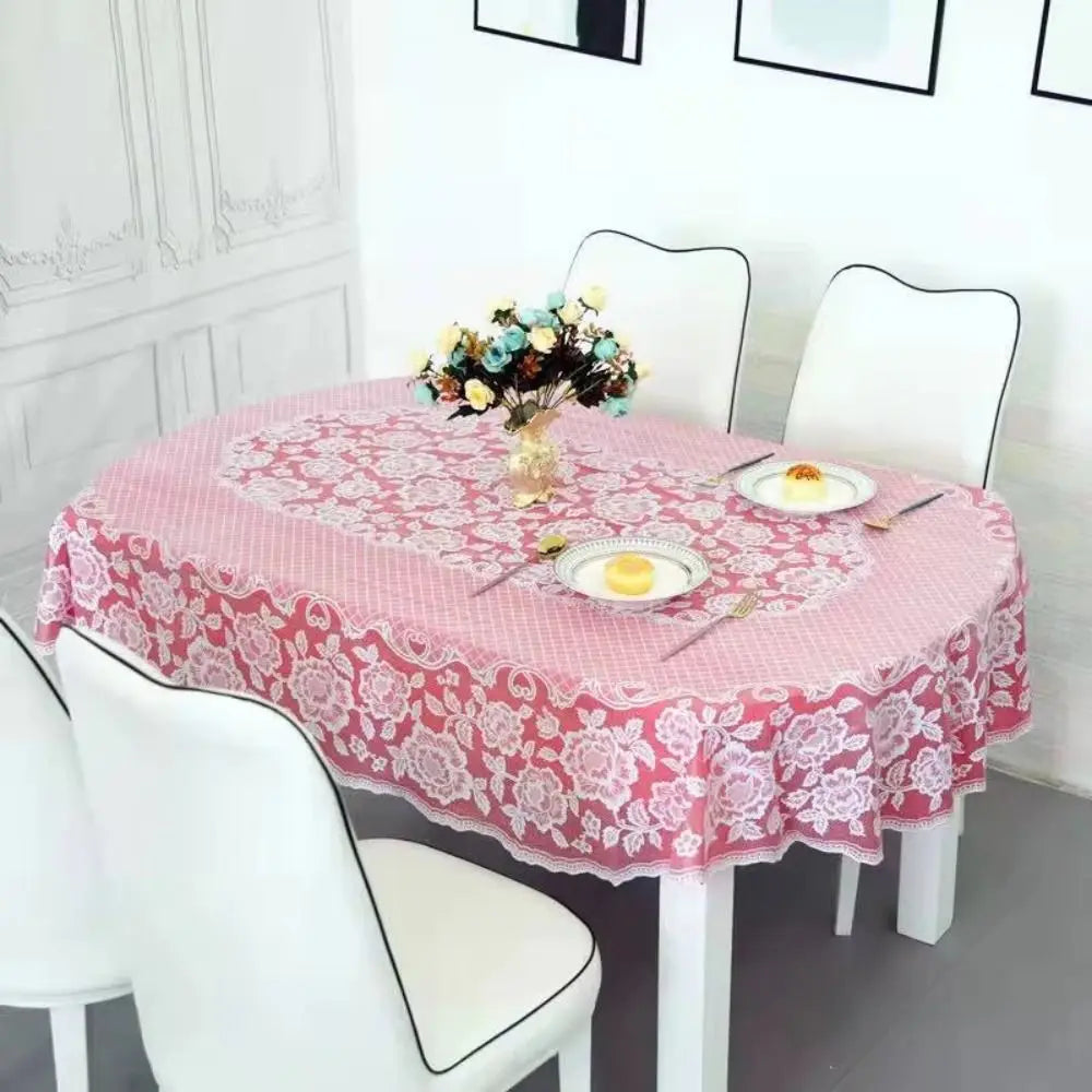Nappe de table ovale brodée