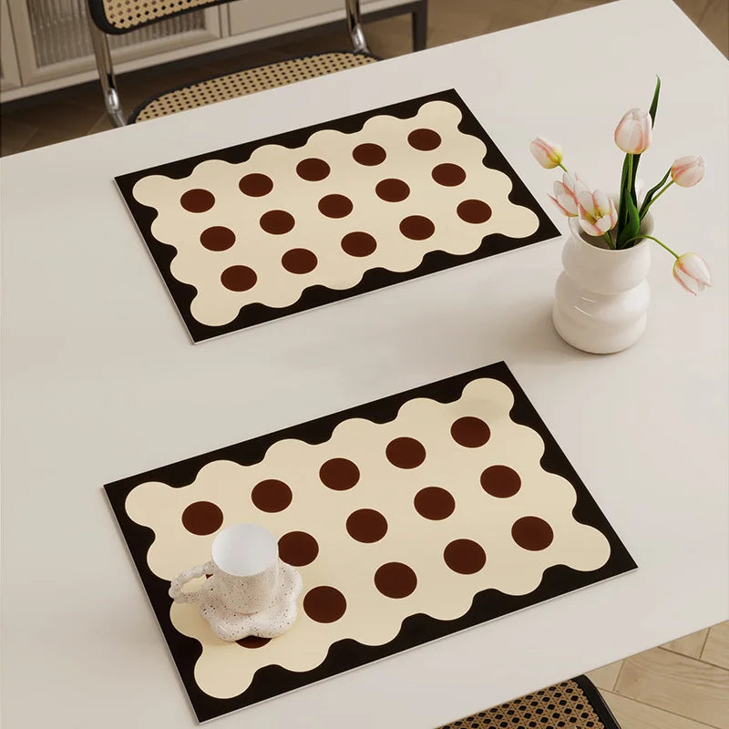 Lot de 4 napperons en similicuir style nordique