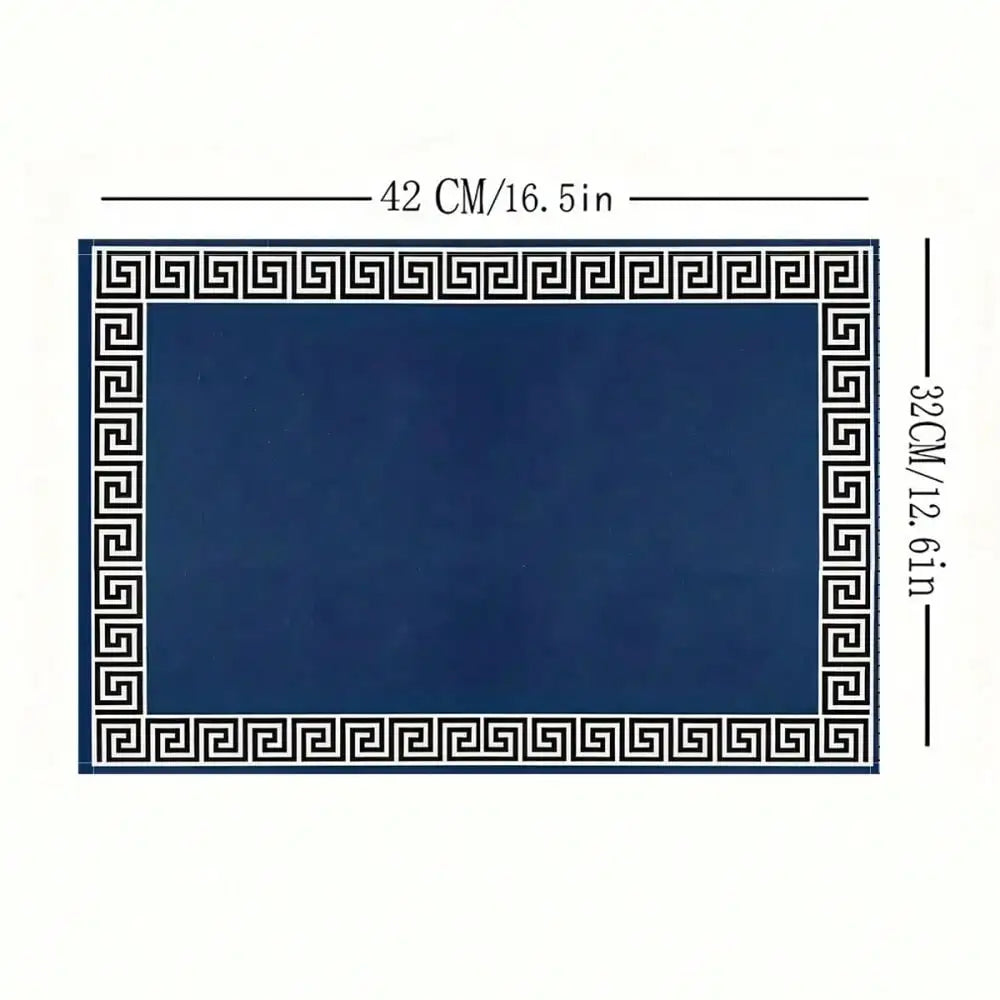 Lot de 4 napperons à motif grec - Bleu