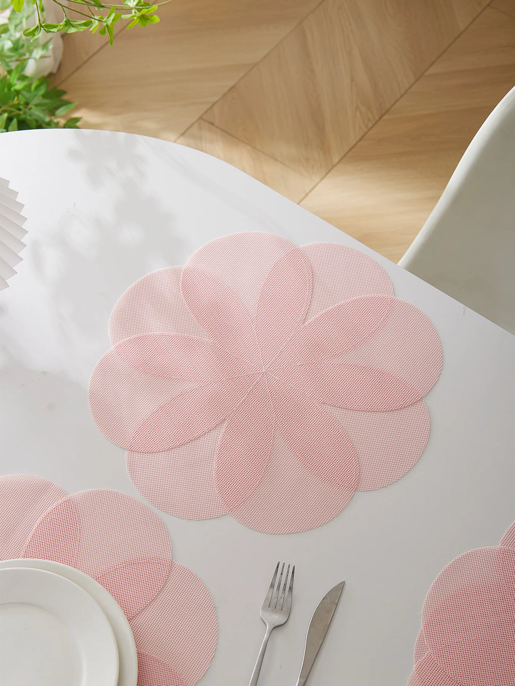 Lot de napperons en PVC antidérapants en Forme de fleurs