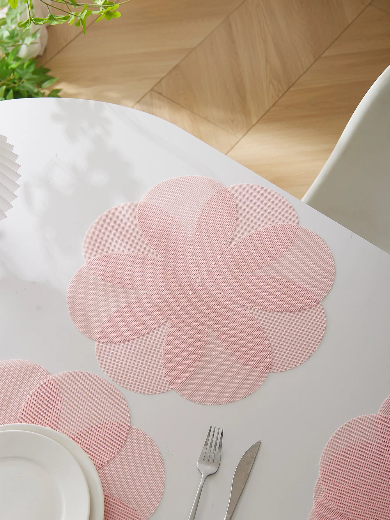 Lot de napperons en PVC antidérapants en Forme de fleurs