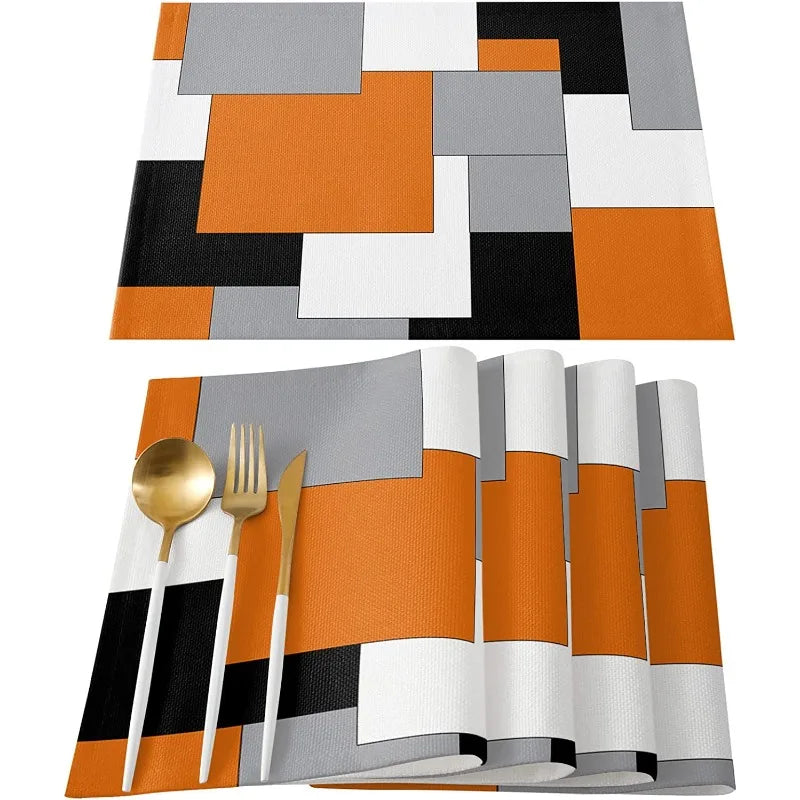 Lot de 4 napperons à motifs géométriques