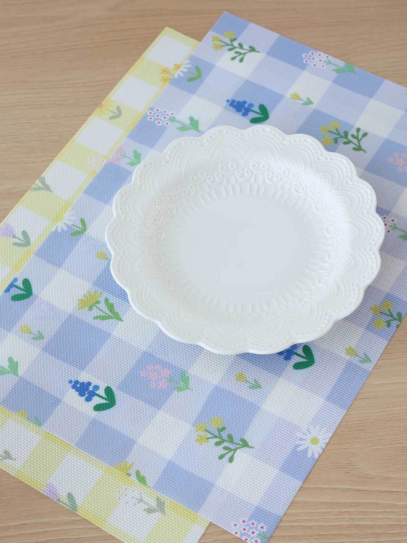 Lot de napperons antidérapants résistants à la chaleur imprimé floral