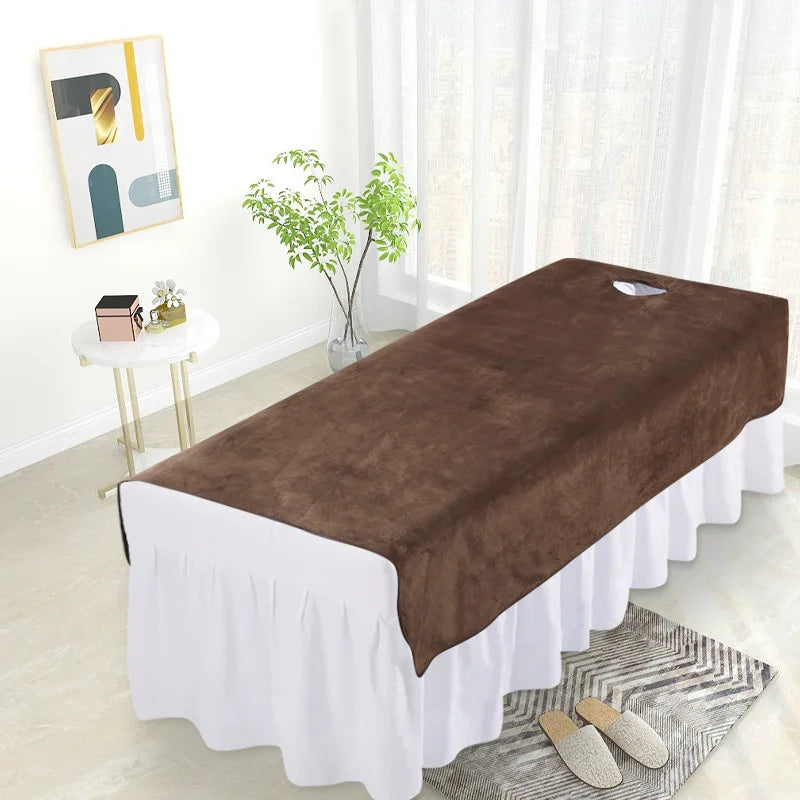 Nappe de table effet velours - Marron