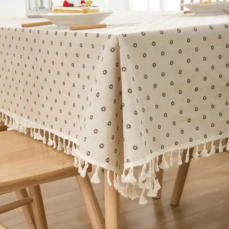 Nappe en lin imprimé petites fleurs
