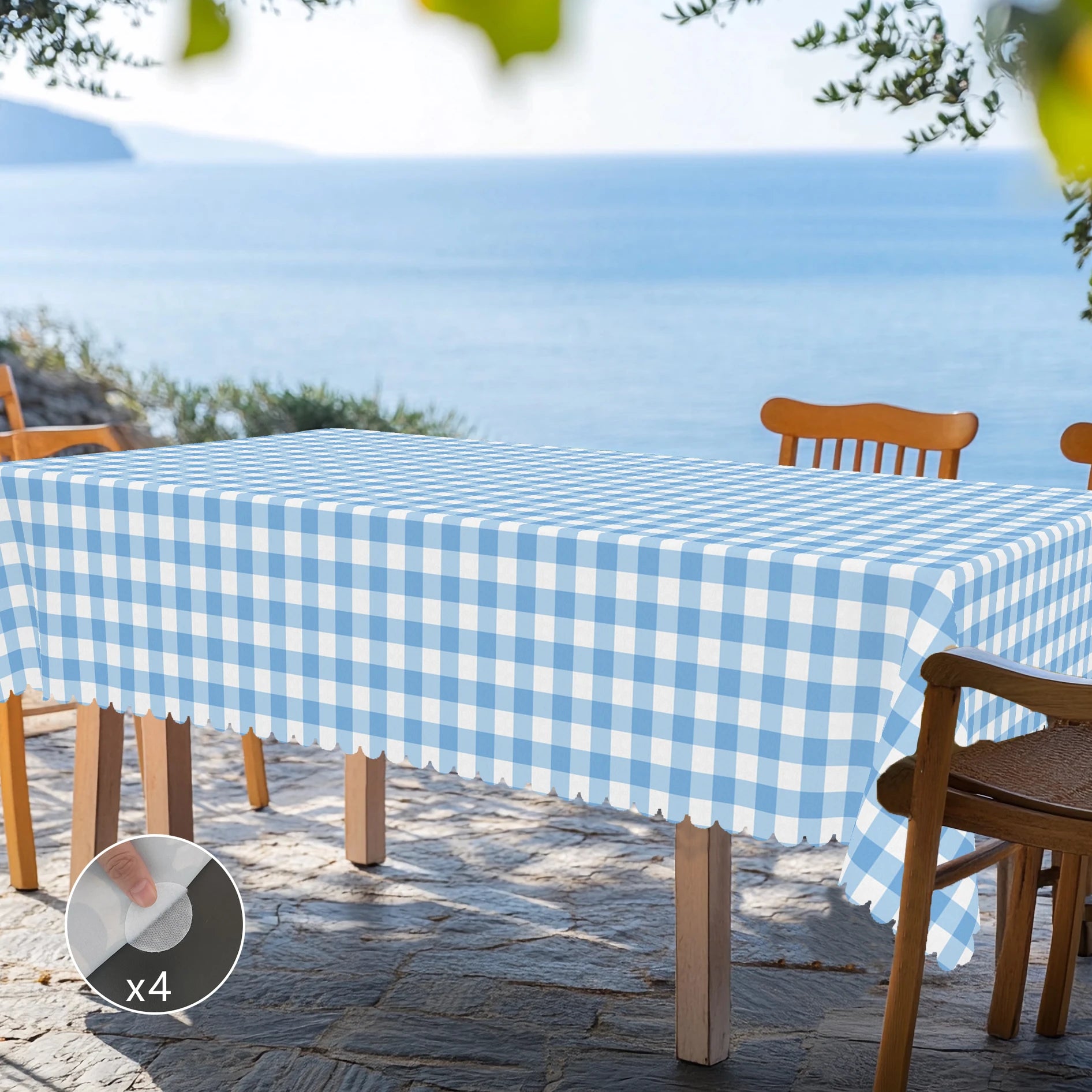 Nappe de table Imperméable à carreaux bleu et blanc