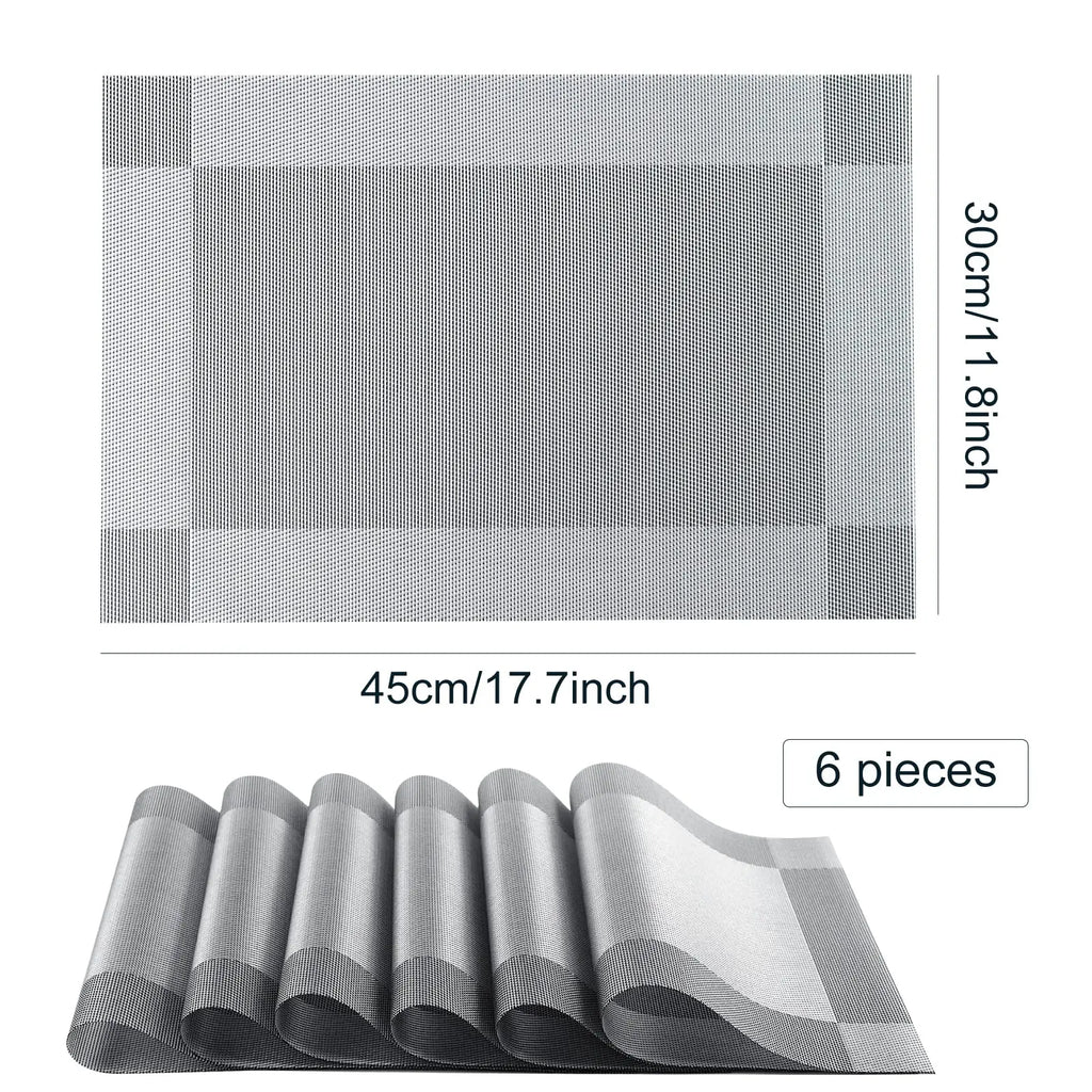 Lot de napperons en PVC anti-brûlure - Gris