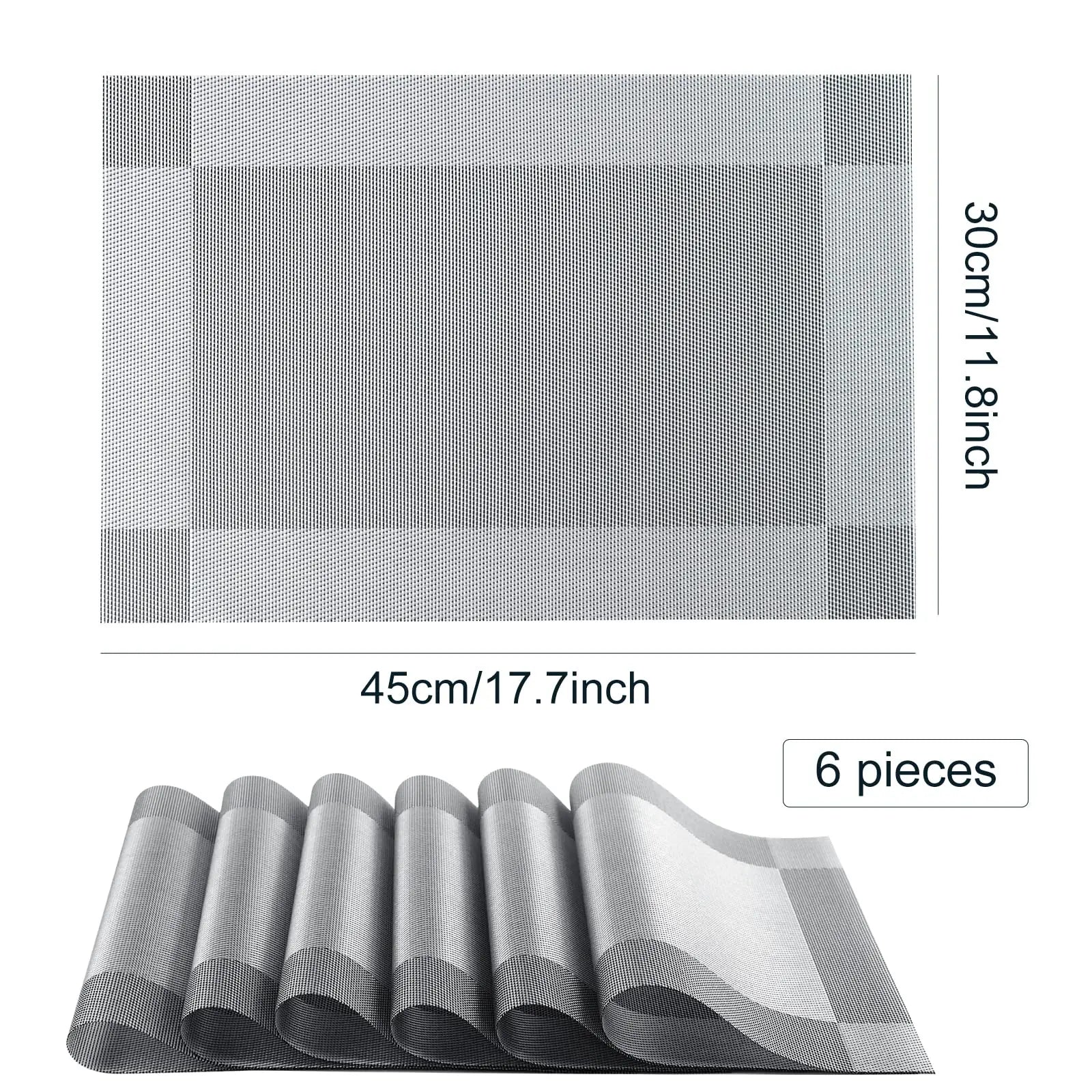 Lot de napperons en PVC anti-brûlure - Gris
