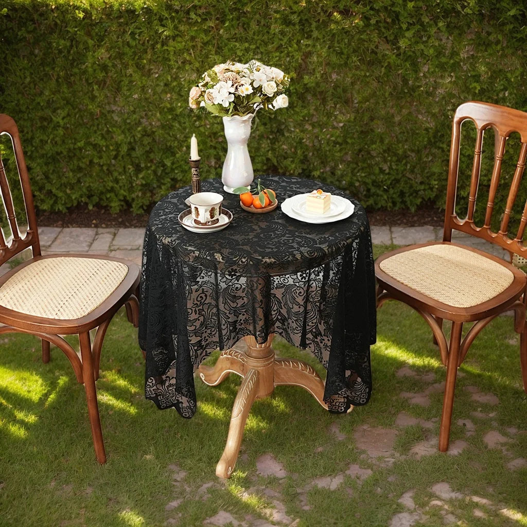 Nappe de table en dentelle - Noir